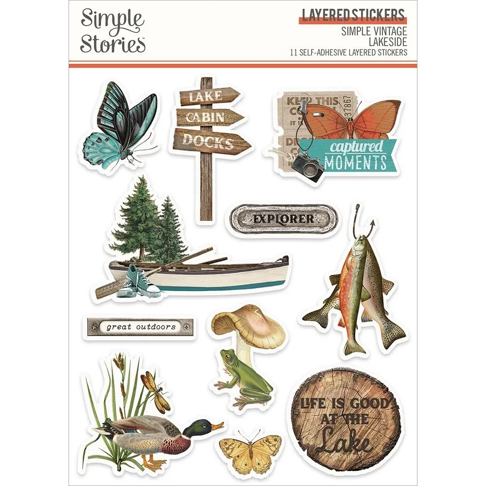 Simple Stories - Simple Vintage Lakeside Layered Stickers 11 pack