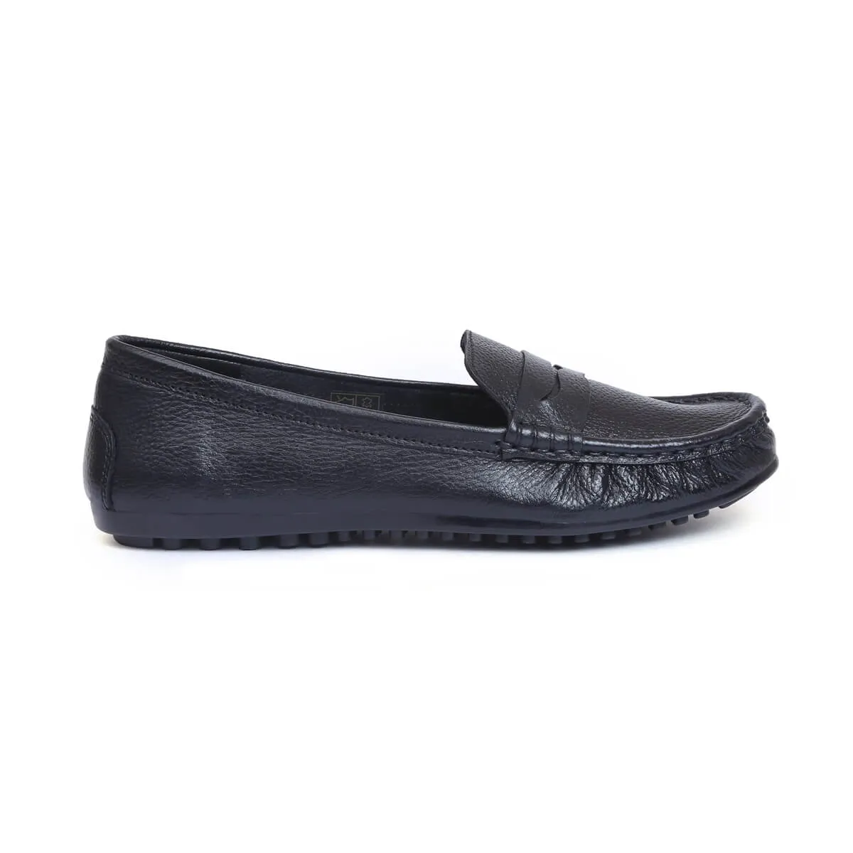 Sleek Black Leather Loafers for Women MATTY