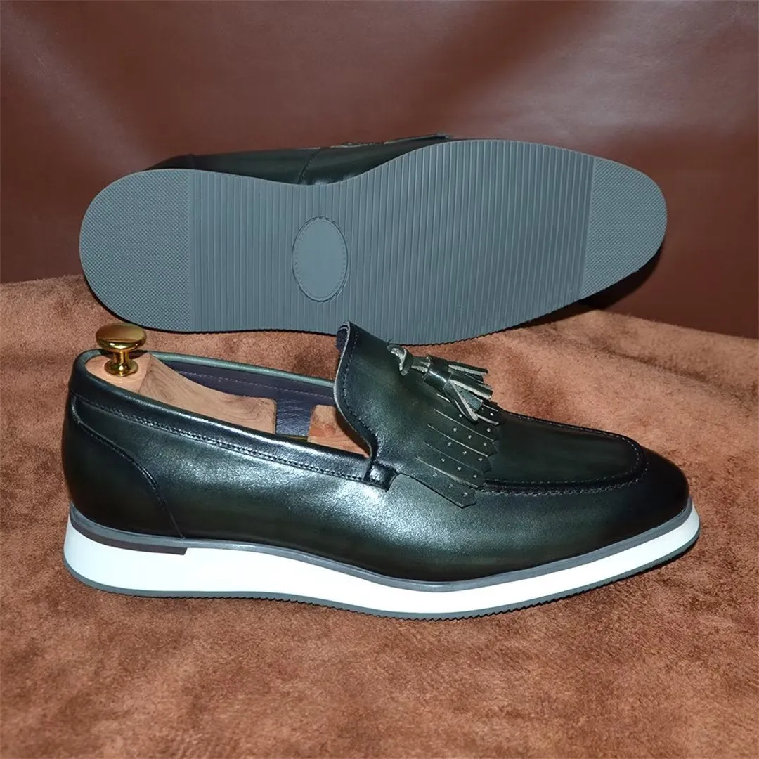 Sleek Slip-On Cow Leather Dress Shoes