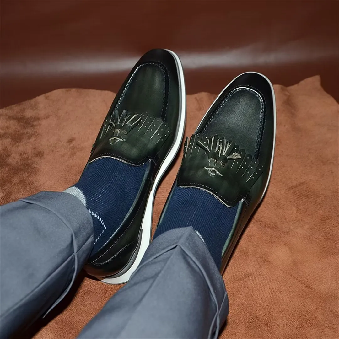 Sleek Slip-On Cow Leather Dress Shoes