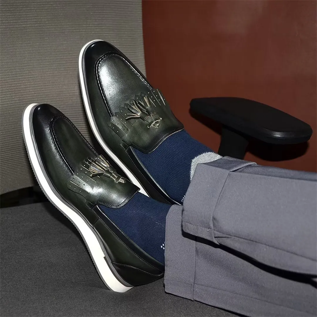 Sleek Slip-On Cow Leather Dress Shoes