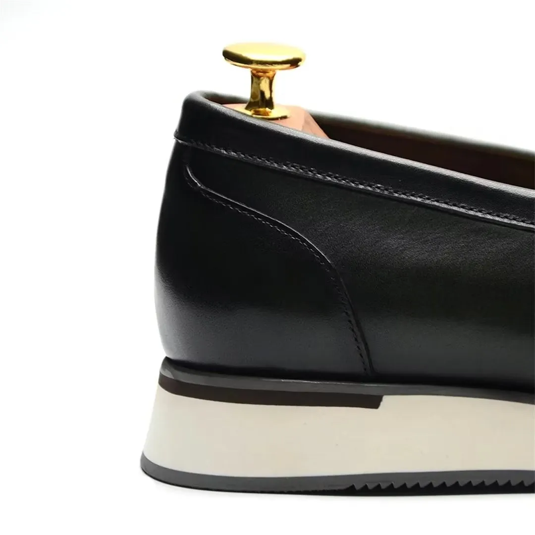 Sleek Slip-On Cow Leather Dress Shoes