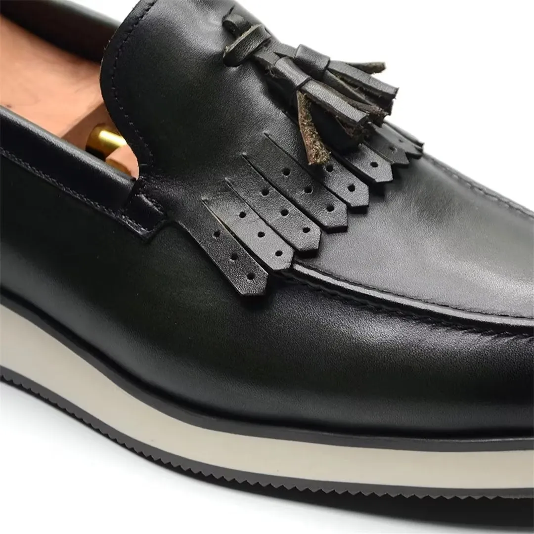 Sleek Slip-On Cow Leather Dress Shoes