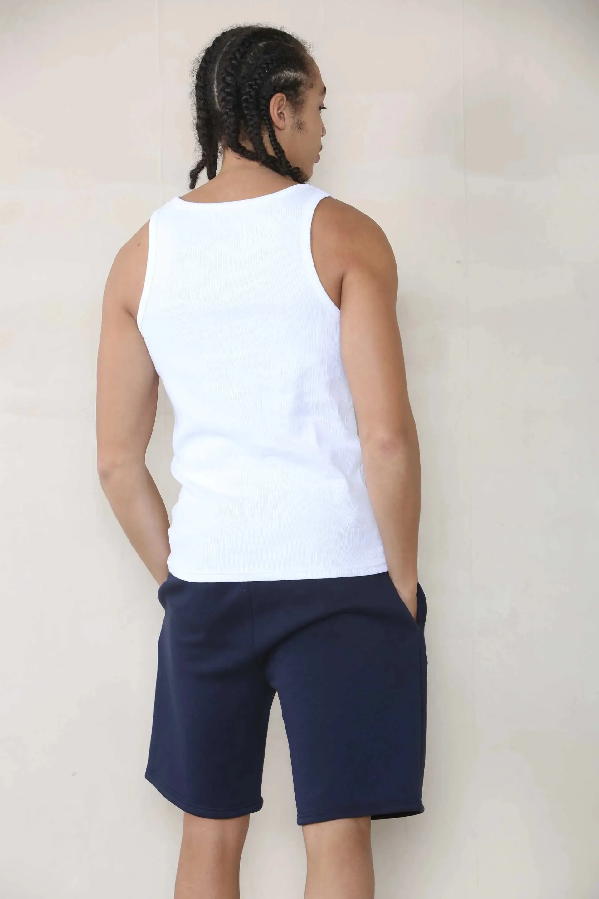 Slim Mid Length Jersey Short - Navy