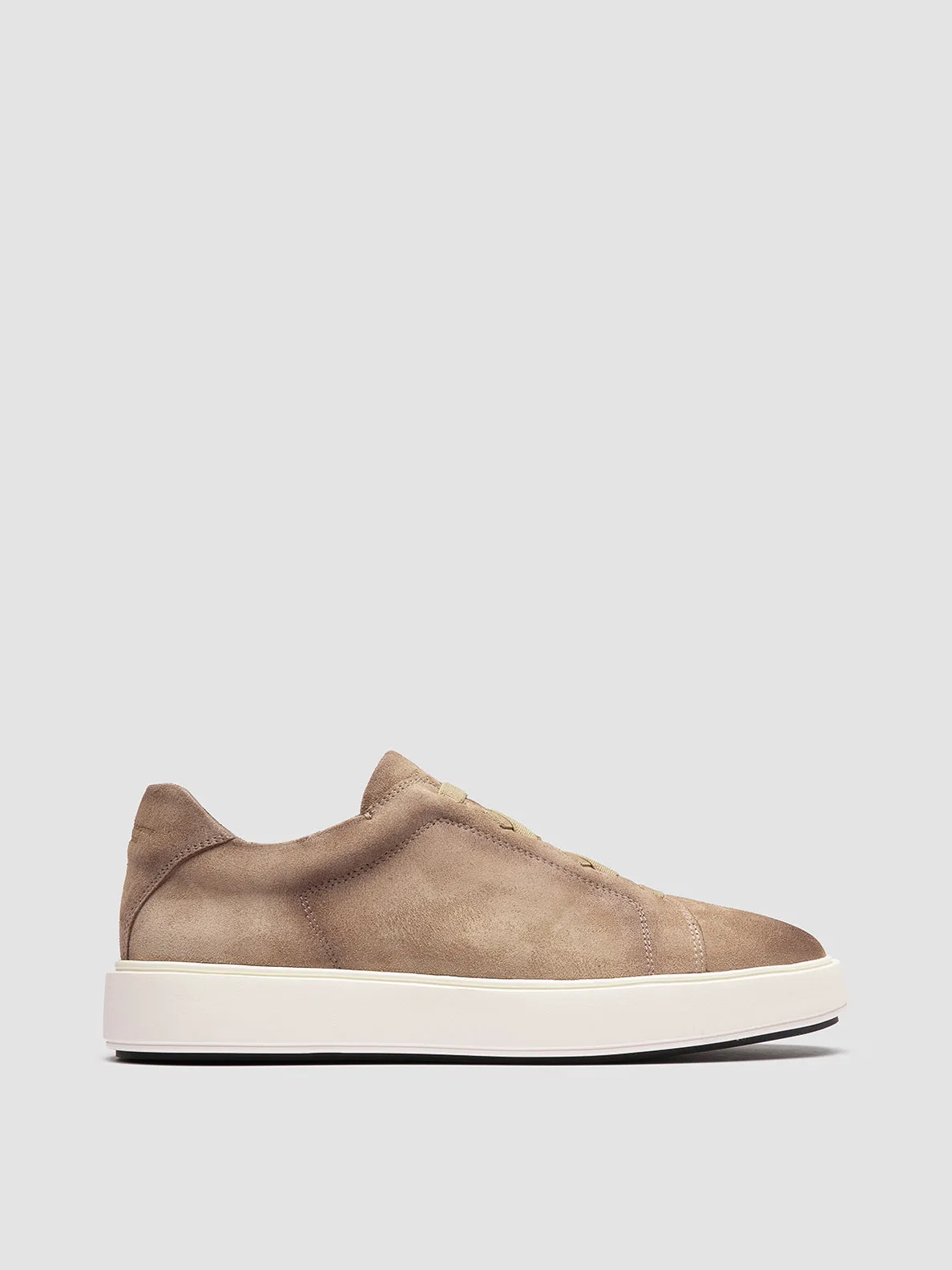 SLOUCH 001 - Beige Suede Low Top Sneakers