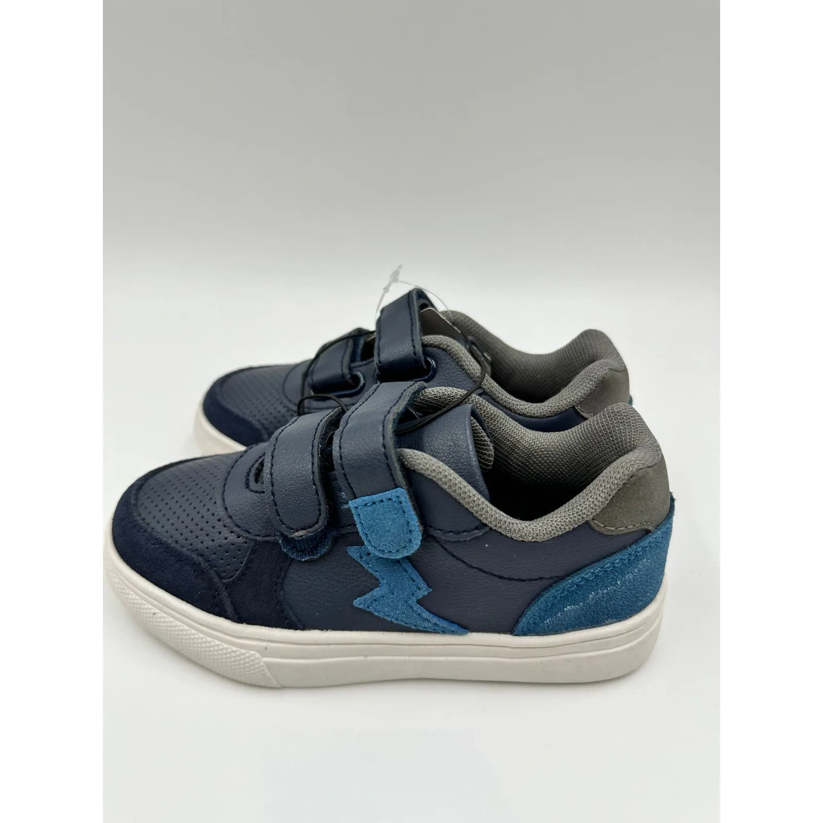 Small Kid Size 11, Blue Fashion Sneaker, w/ Straps, Blue Leather and Suede Detail