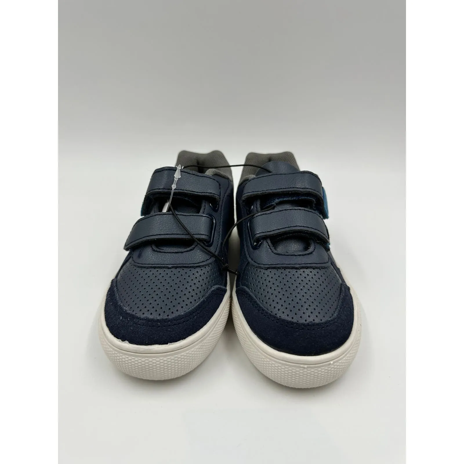 Small Kid Size 11, Blue Fashion Sneaker, w/ Straps, Blue Leather and Suede Detail