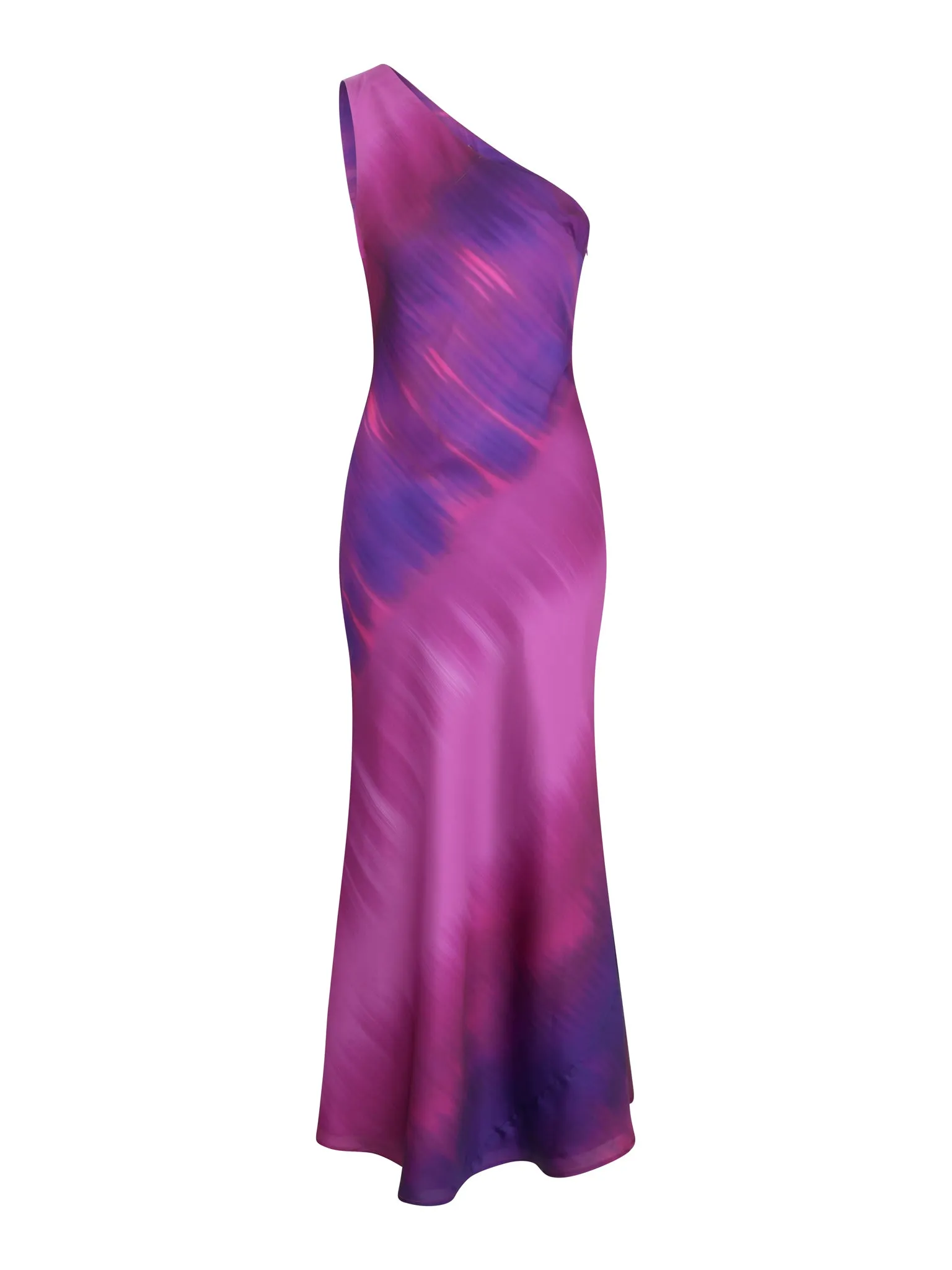 Uma One Shoulder Dress in Purple Ombré