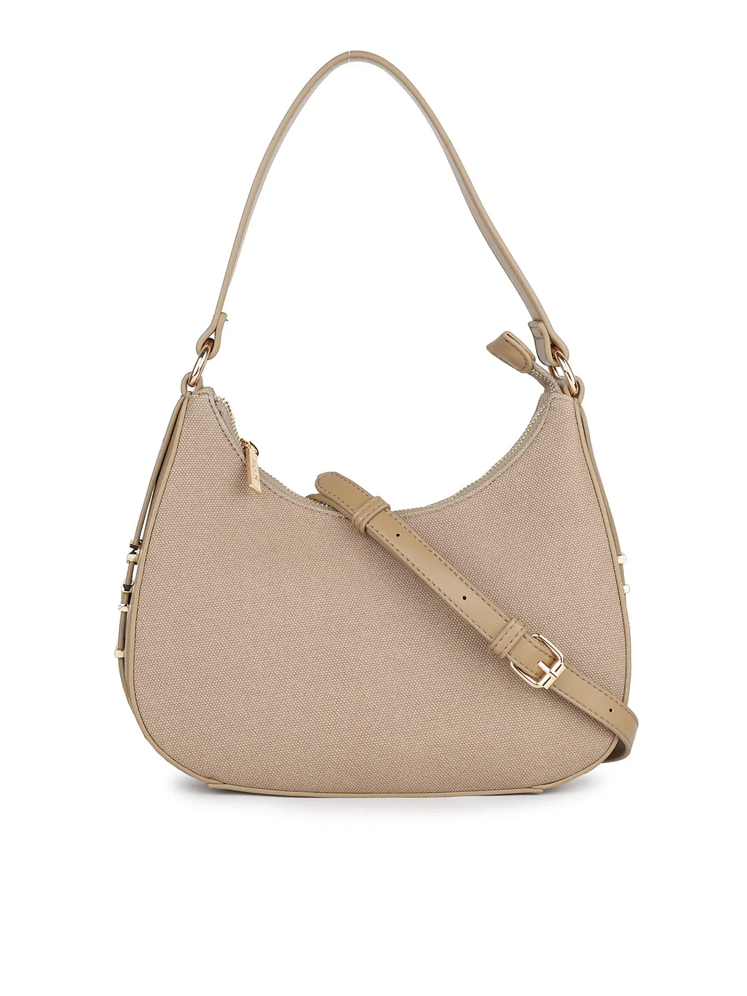 Women Camel Solid Shoulder Bag